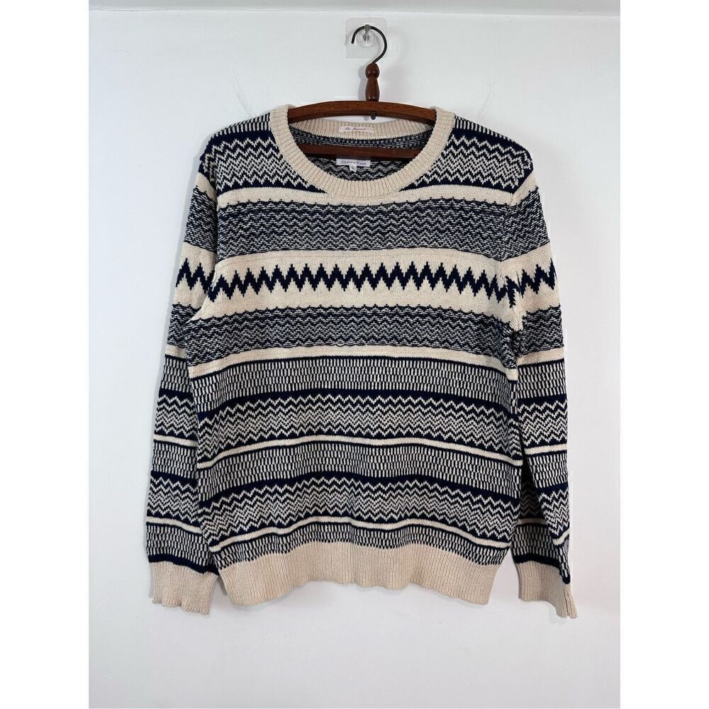 Gant Rugger The Jacquard Sweater Cream/Marine - Picture 3 of 9